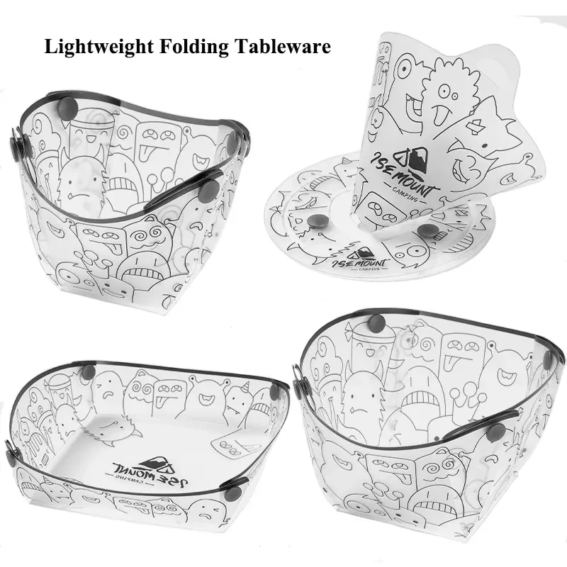 Camping Cooking Utensils Kit - Vajilla Plegable ligera para exteriores, tazón