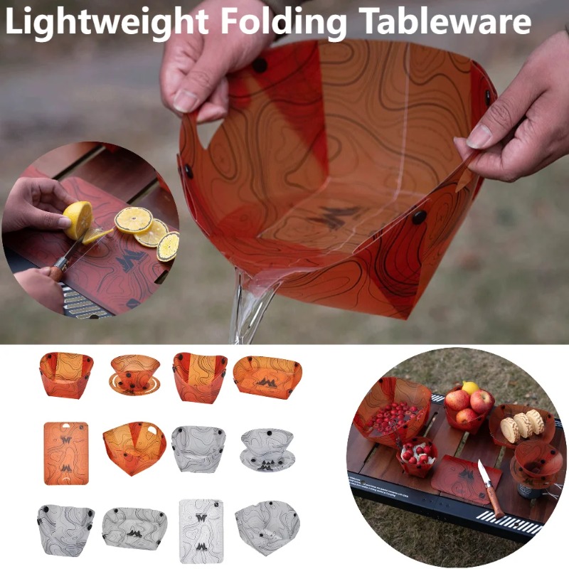 Camping Cooking Roll - Vajilla plegable para acampar, cuenco portátil,
