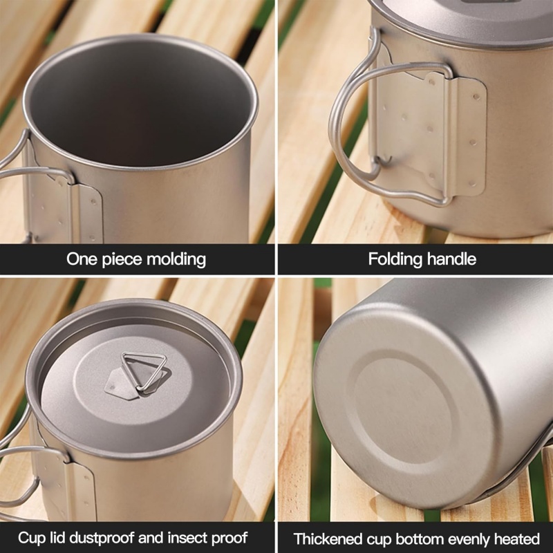 Taza de camping de titanio con - Camping Cooking Roll reseña y precio