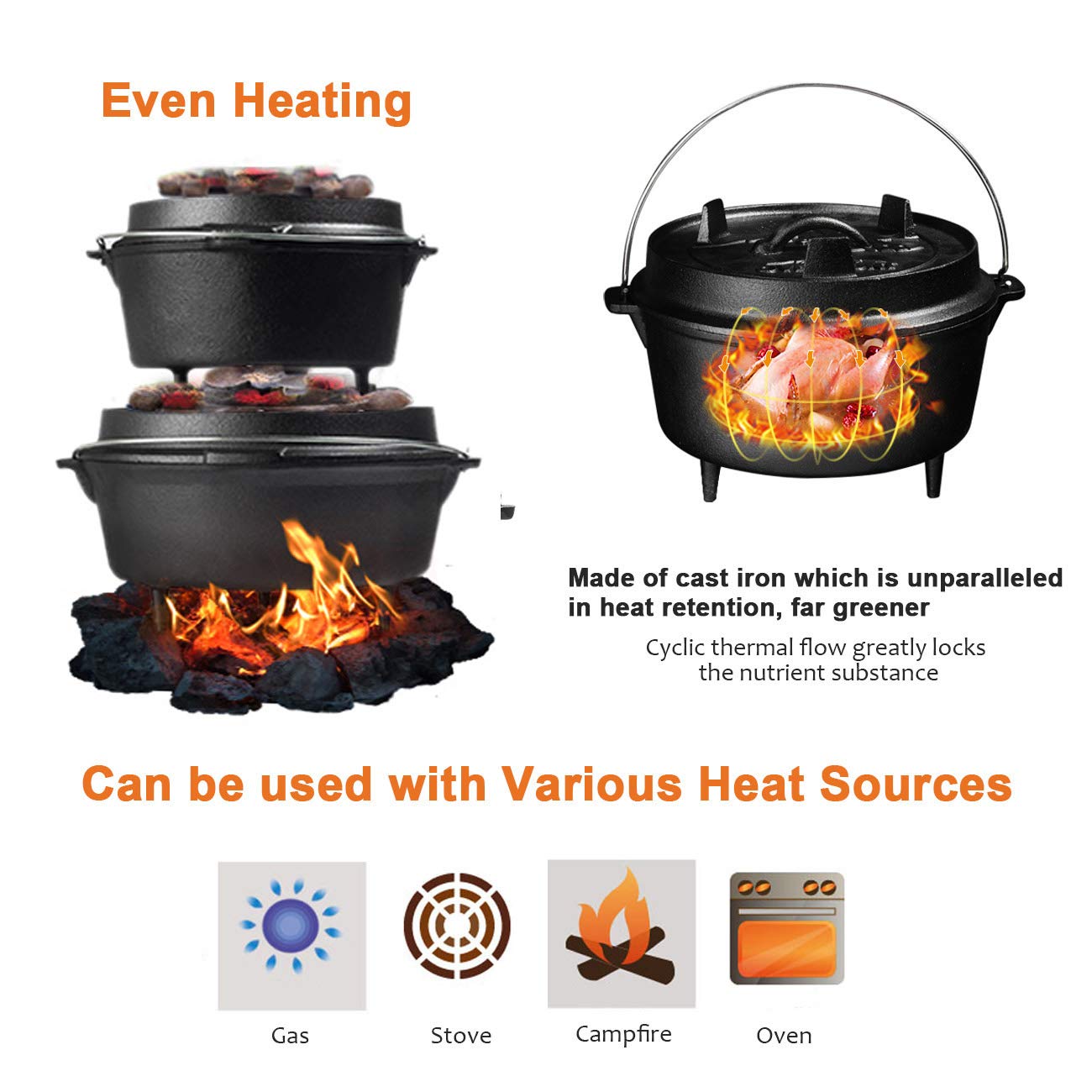 Horno holandés de campamento d - Camping Cooking Dutch Oven reseña y precio
