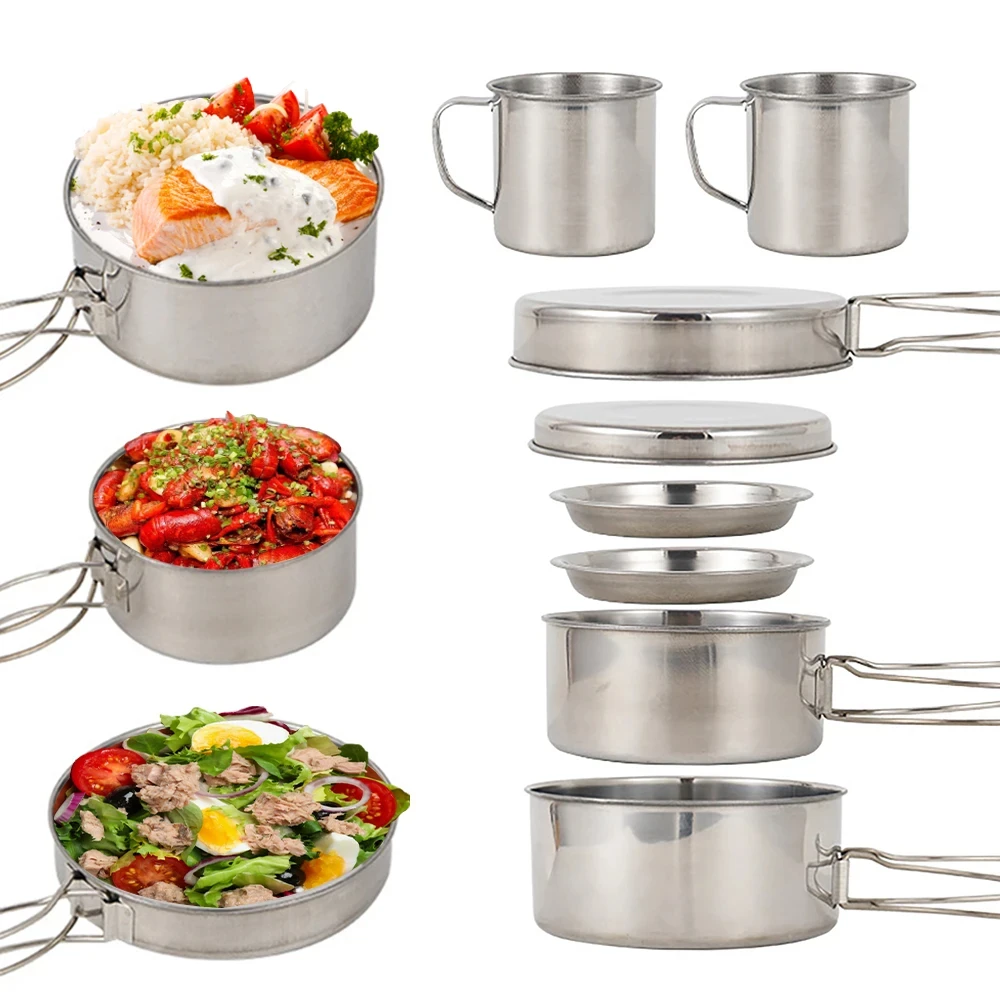 8 unids/set utensilios de coci - Camping Cooking Roll reseña y precio