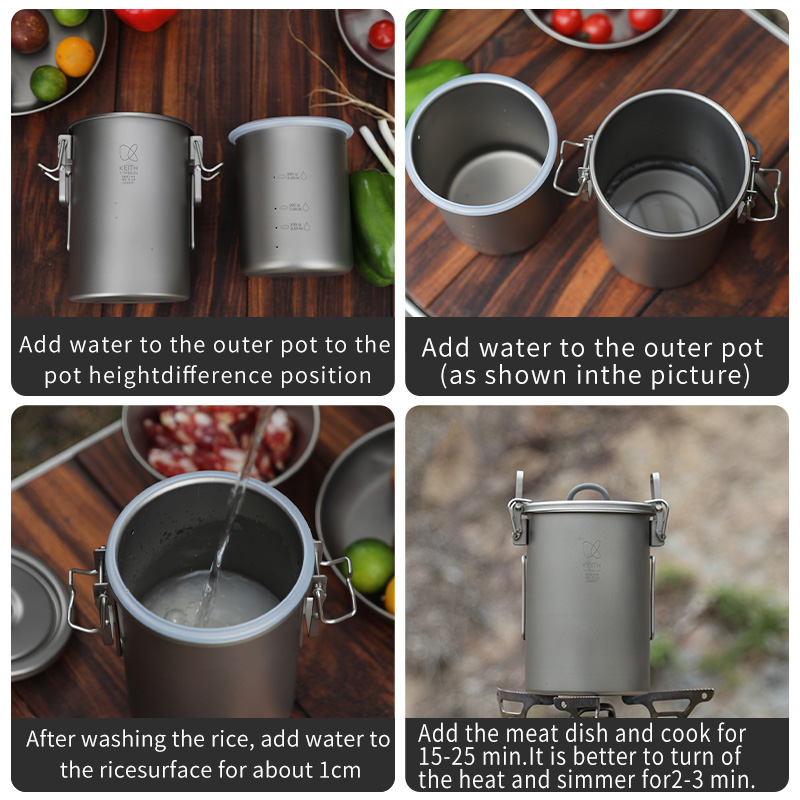 Olla para cocinar arroz de tit - Camping Cooking Bundle reseña y precio