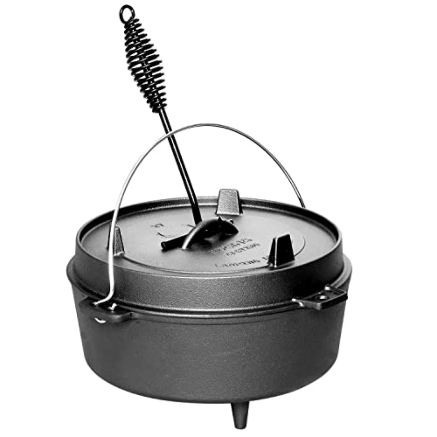 Olla de hierro fundido precura - Camping Cooking Dutch Oven reseña y precio