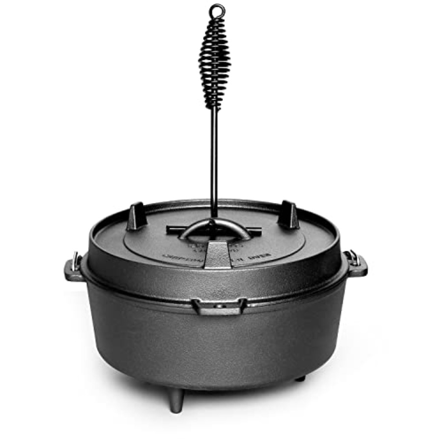 Olla de hierro fundido precura - Camping Cooking Dutch Oven reseña y precio