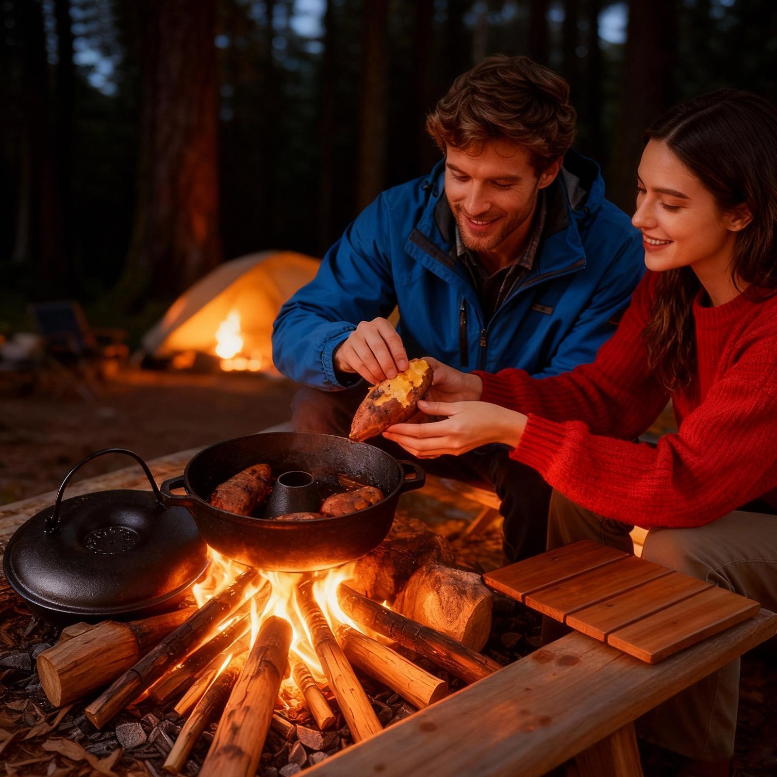 Caldero de hierro fundido para - Camping Cooking Dutch Oven reseña y precio