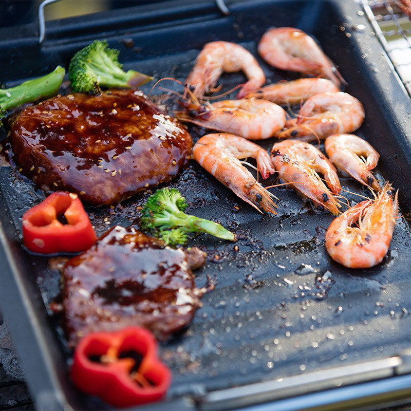 Sartén cuadrada gruesa para ex - Camping Cooking Plate reseña y precio