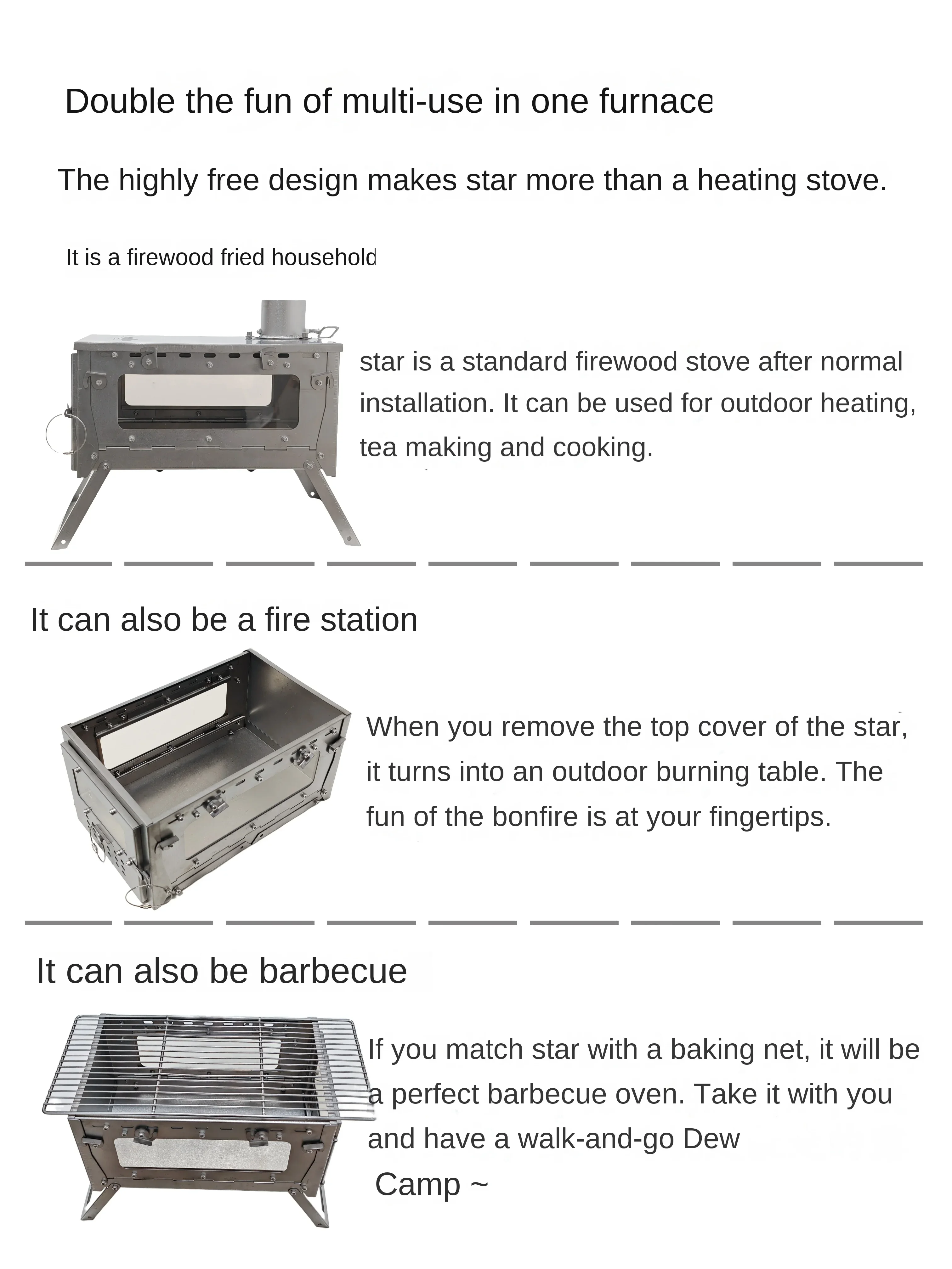 Estufa de leña plegable de ale - Camping Cooking Hob reseña y precio