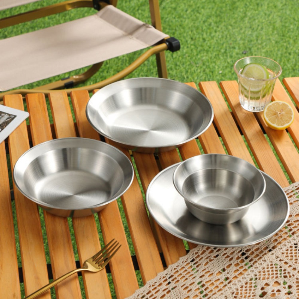 Juego de cubiertos de acero in - Camping Cooking Plate reseña y precio