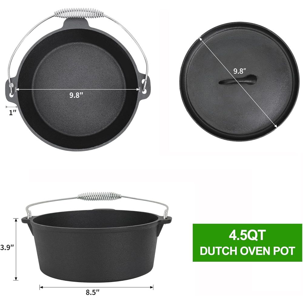 Juego de 8 piezas de utensilio - Camping Cooking Dutch Oven reseña y precio